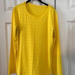 Yellow Subtle Stripe Long Sleeve T (L)